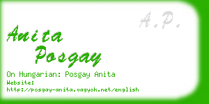 anita posgay business card